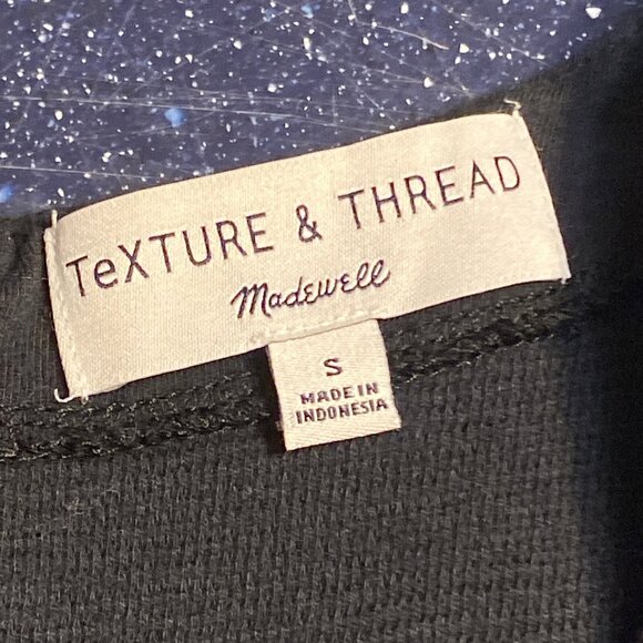 Madewell Textured & Thread Ribbed Jumpsuit Black Sleeveless Pockets Wms Sz S - Picture 6 of 16